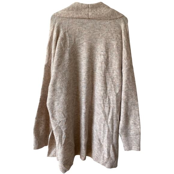 NEW TIME & TRU Fuzzy Open Front Cardigan Sweater Oatmeal Size 2X Warm Cozy - Picture 2 of 4